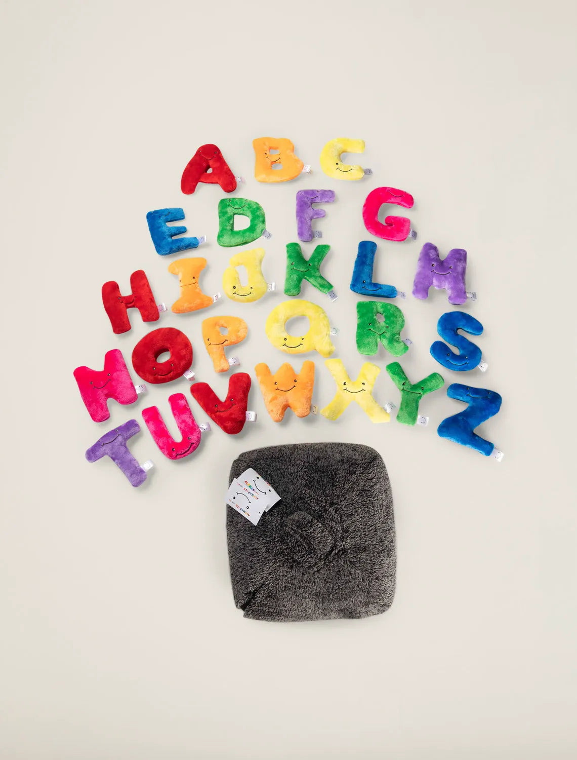 Dark Grey Bag with Rainbow Letters