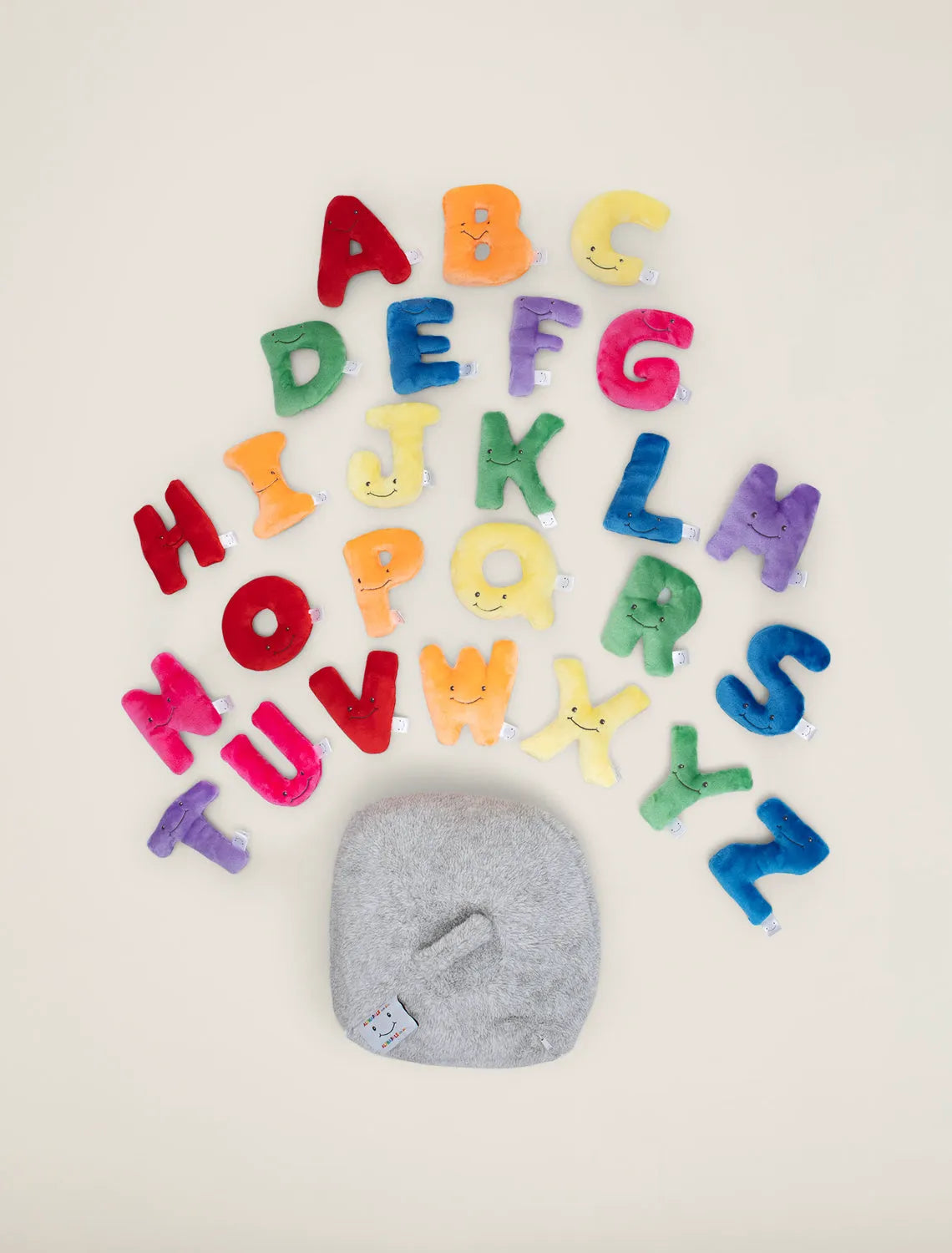 Light Grey Bag with Rainbow Letters