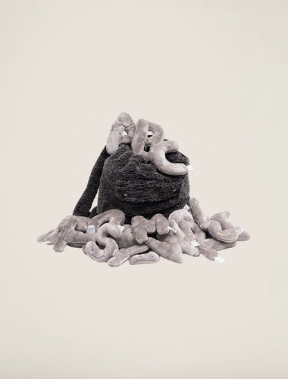 Dark Grey Backpack with Rhino Grey Mini Letter