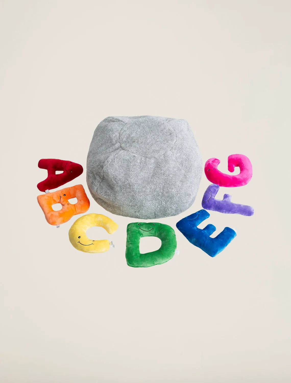 Light Grey Bag with Rainbow Letters