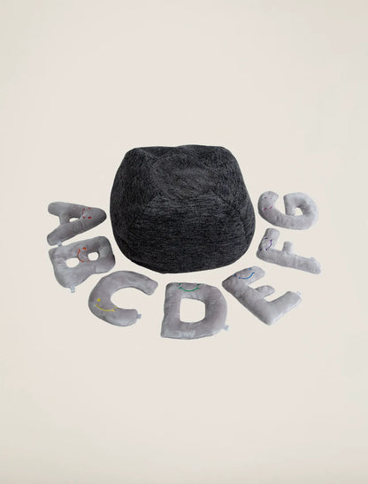 Dark Grey Bag with Dove Grey Letters